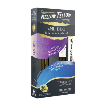 Mellow Felllow - Cartridges - 4ML - Live Resin - Introvert + Creativity - King Louis/Blue Dream