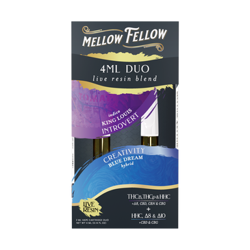 Mellow Felllow - Cartridges - 4ML - Live Resin - Introvert + Creativity - King Louis/Blue Dream