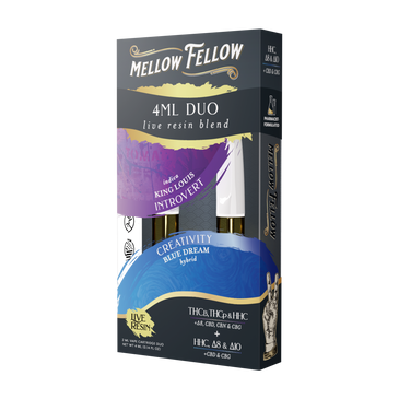 Mellow Felllow - Cartridges - 4ML - Live Resin - Introvert + Creativity - King Louis/Blue Dream