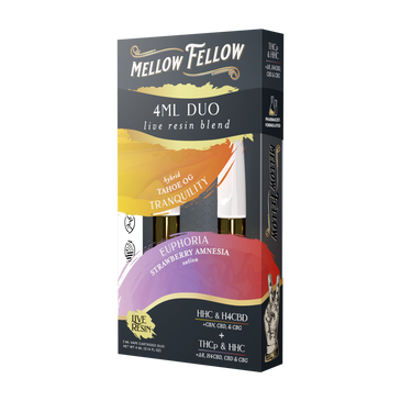 Mellow Felllow - Cartridges - 4ML - Live Resin - Euphoria + Tranquility - Strawberry Amnesia/TahoeOG