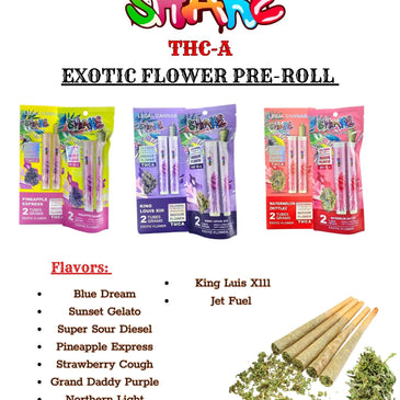 SHAKE EXOTIC THC-A PRE ROLLS 2GRAMS