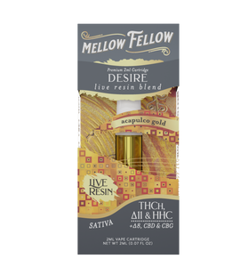 Mellow Fellow - Cartridge - 2ML - Live Resin - Desire Blend - Acapulco Gold