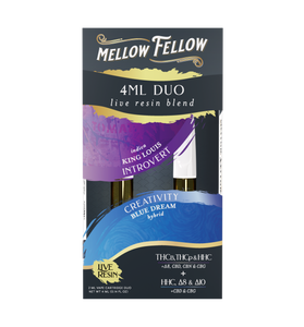 Mellow Felllow - Cartridges - 4ML - Live Resin - Introvert + Creativity - King Louis/Blue Dream