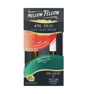 Mellow Felllow - Cartridges - 4ML - Live Resin - Motivation + Recover - Tres Leches/Bubba Kush