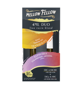 Mellow Felllow - Cartridges - 4ML - Live Resin - Euphoria + Tranquility - Strawberry Amnesia/TahoeOG