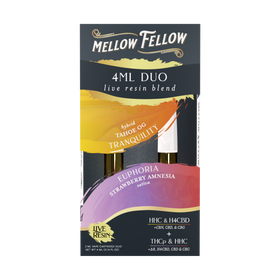 Mellow Felllow - Cartridges - 4ML - Live Resin - Euphoria + Tranquility - Strawberry Amnesia/TahoeOG