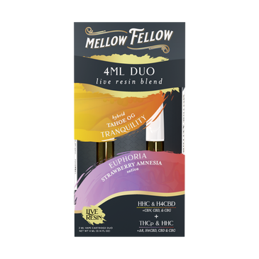 Mellow Felllow - Cartridges - 4ML - Live Resin - Euphoria + Tranquility - Strawberry Amnesia/TahoeOG