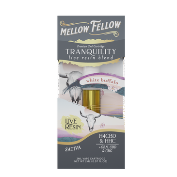 Mellow Fellow - Cartridge - 2ML - Live Resin - Tranquility Blend - White Buffalo